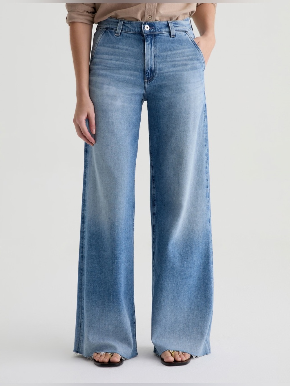 AG Jeans Stella low slung palazzo wide leg in Abyss Size 25 Adriana Goldschmied